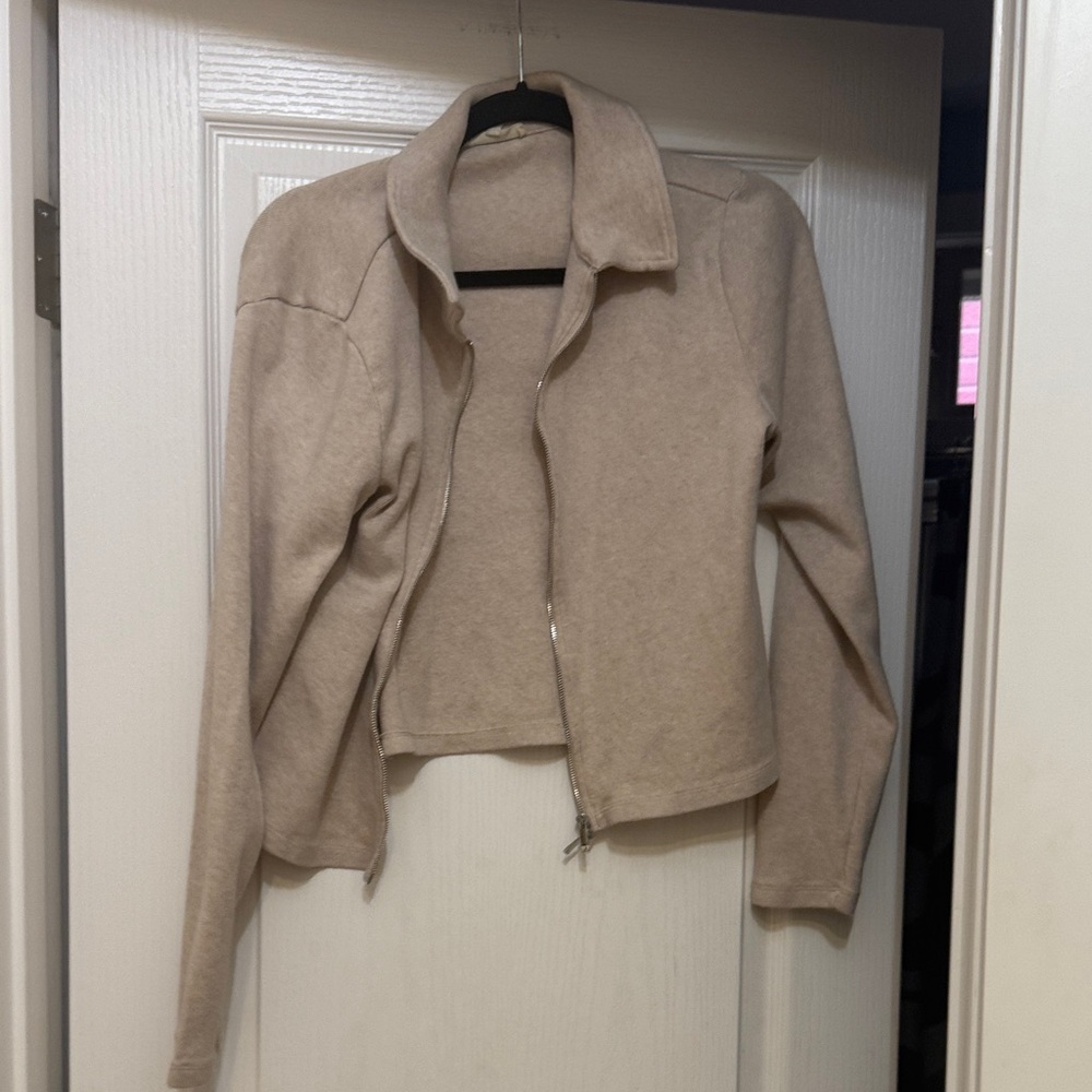 Madewell Tan Full Zip Cotton Jacket - Picture 2 of 5